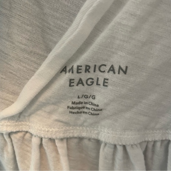 American Eagle white peplum oversized openback Women's Top size large - Picture 8 of 8